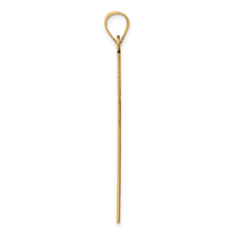 14K Yellow Gold Satin Polished Cross Pendant 40x23mm, view 2 of 4