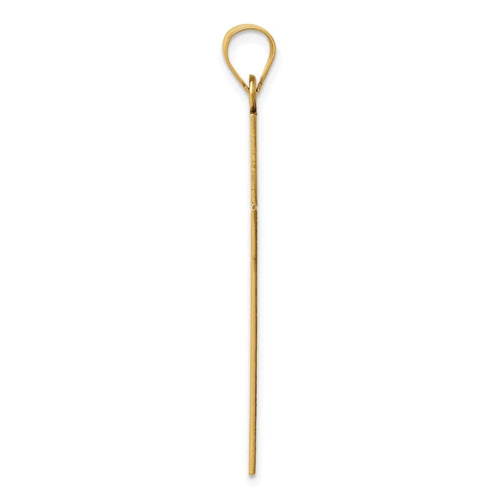 14K Yellow Gold Satin Polished Cross Pendant 40x23mm, view 2 of 4