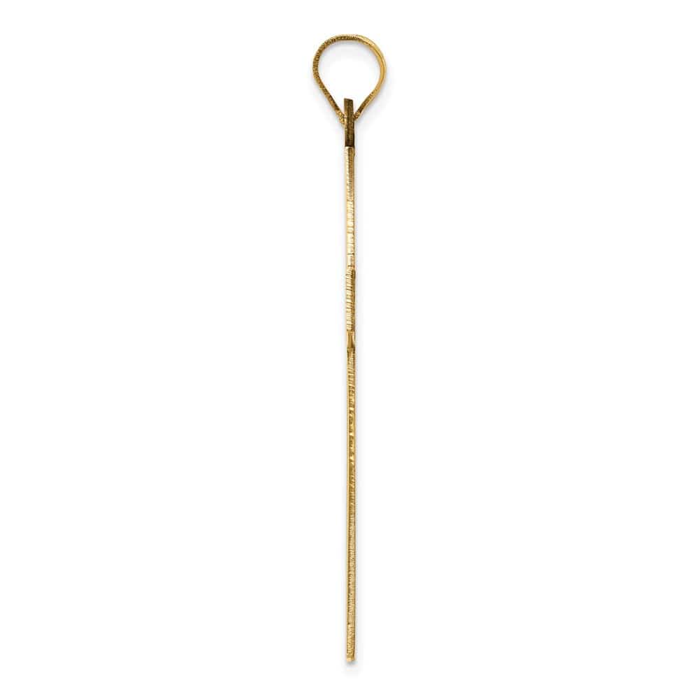 14K Yellow Gold Satin Polished Cross Pendant 42x25mm, view 2 of 4