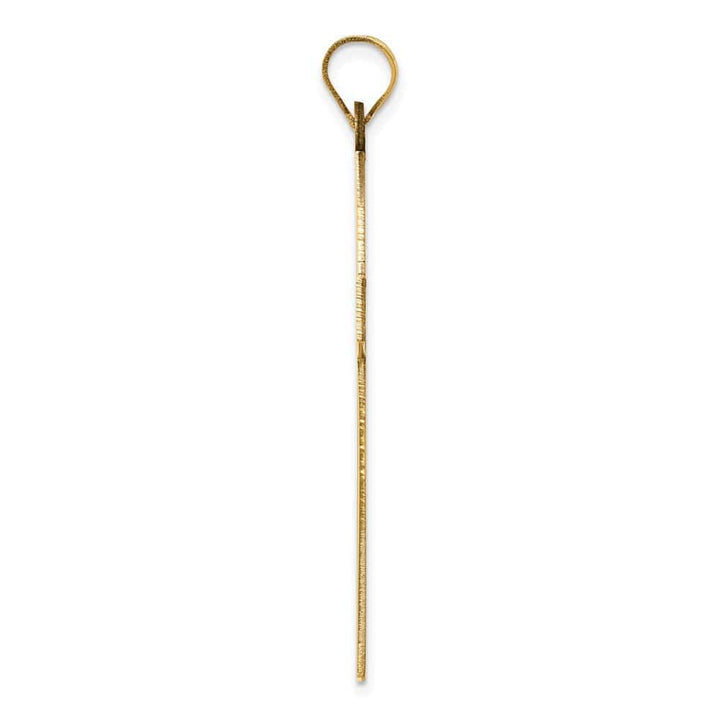 14K Yellow Gold Satin Polished Cross Pendant 42x25mm, view 2 of 4