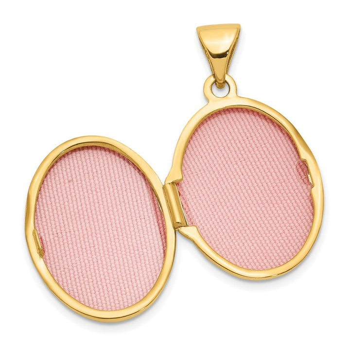 14K Yellow Gold Scalloped Border 17mm Oval Locket