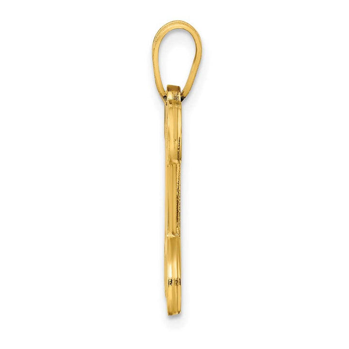 14K Yellow Gold Script Letter N Initial Pendant