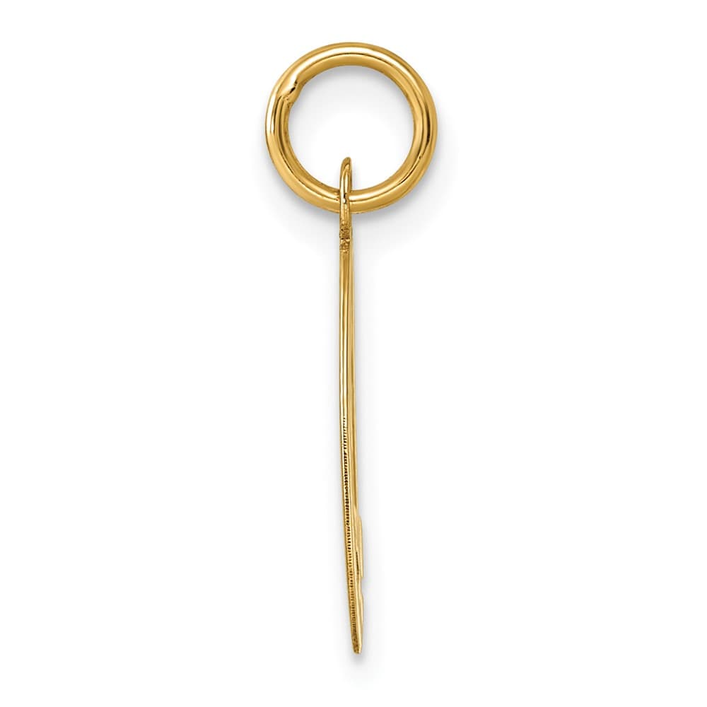 14K Yellow Gold Script Letter Q Initial Charm