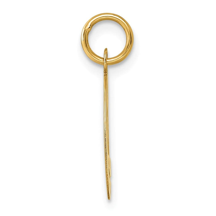 14K Yellow Gold Script Letter Q Initial Charm
