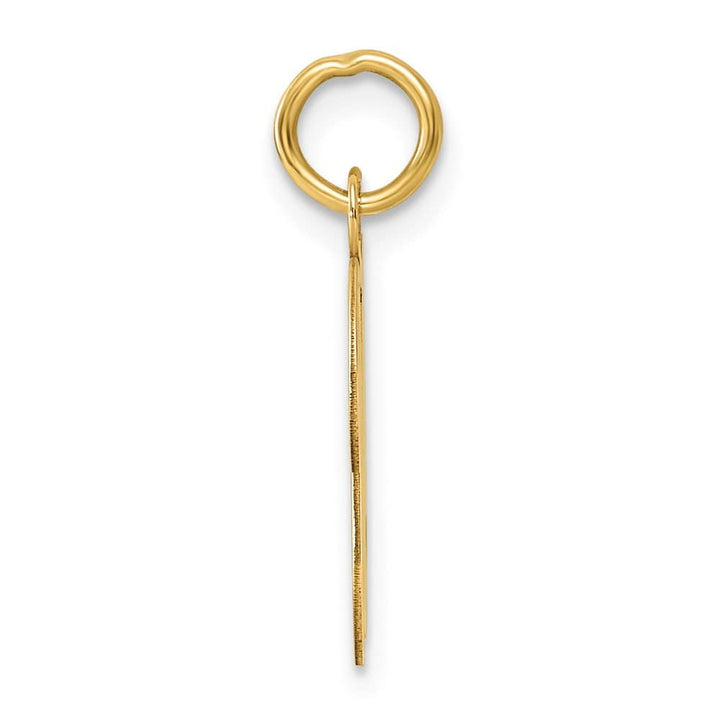 14K Yellow Gold Script Letter U Initial Charm