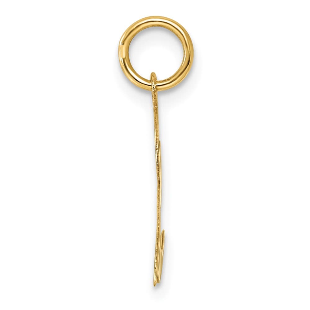 14K Yellow Gold Script Letter Z Initial Charm