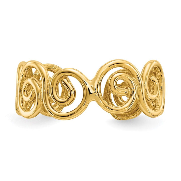 14k Yellow Gold Scroll Toe Ring