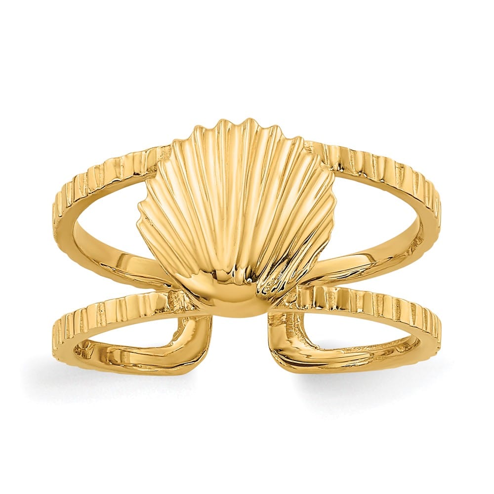 14k Yellow Gold Sea Shell Toe Ring