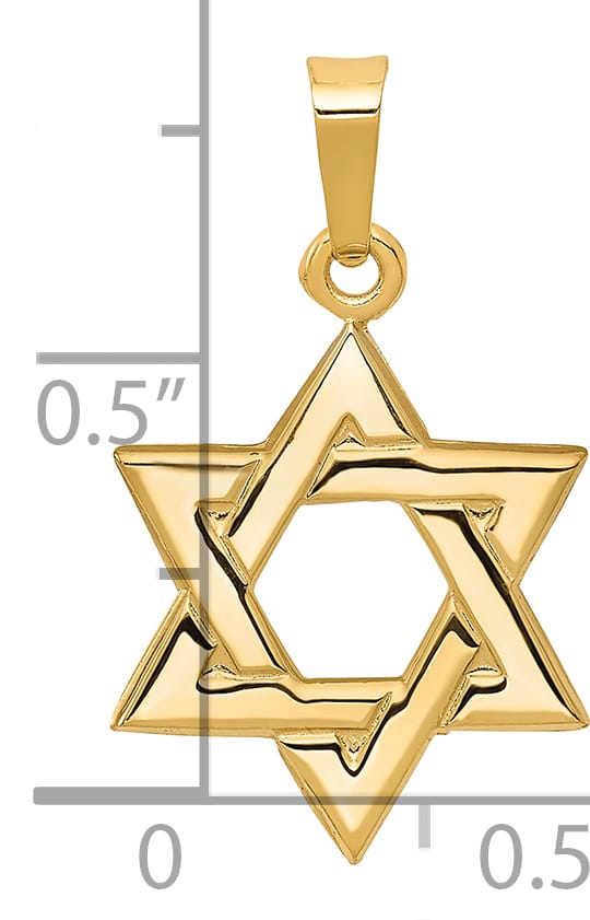 14K Yellow Gold Small Classic Star of David Pendant