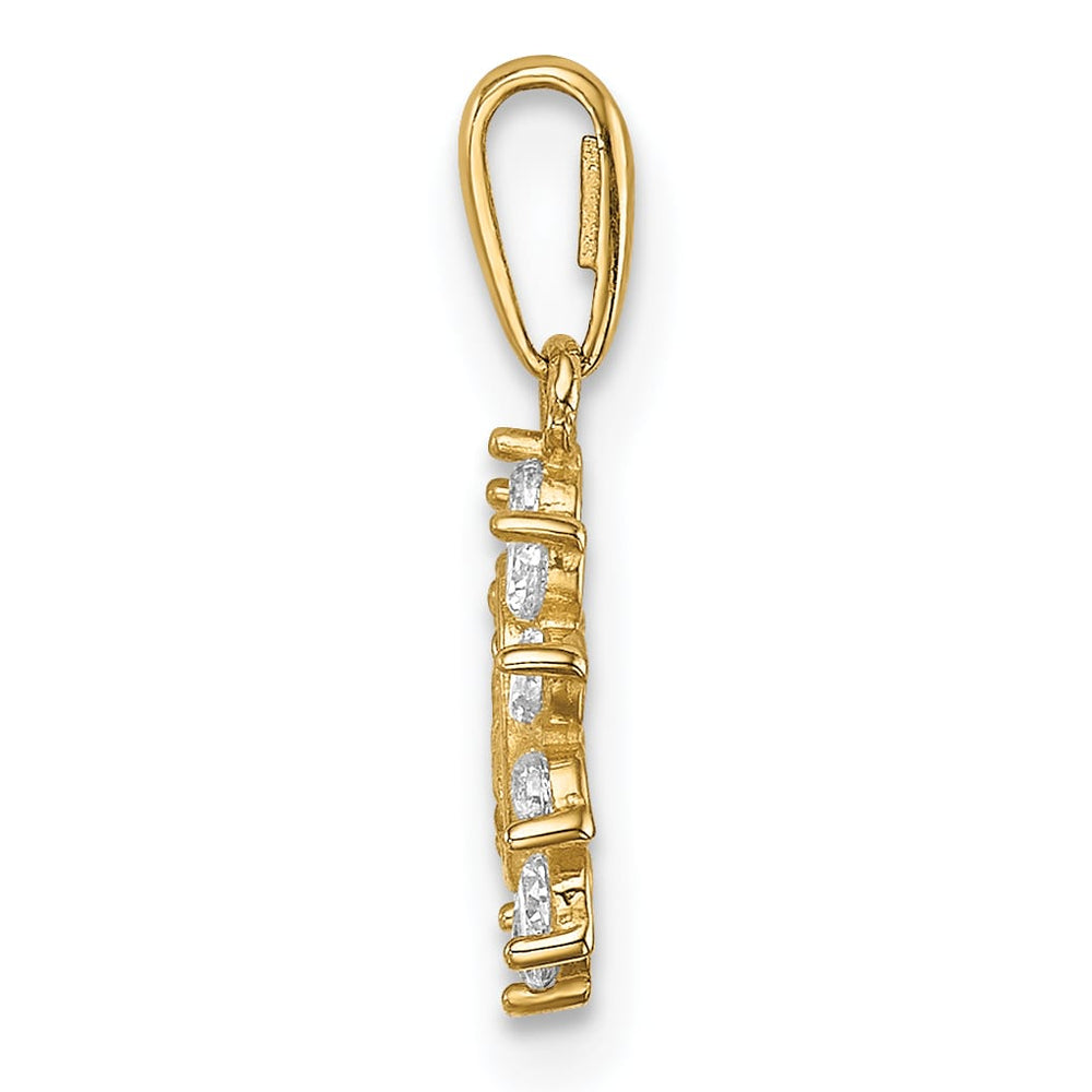 14K Yellow Gold Small Our Lady of Guadalupe CZ Oval Pendant