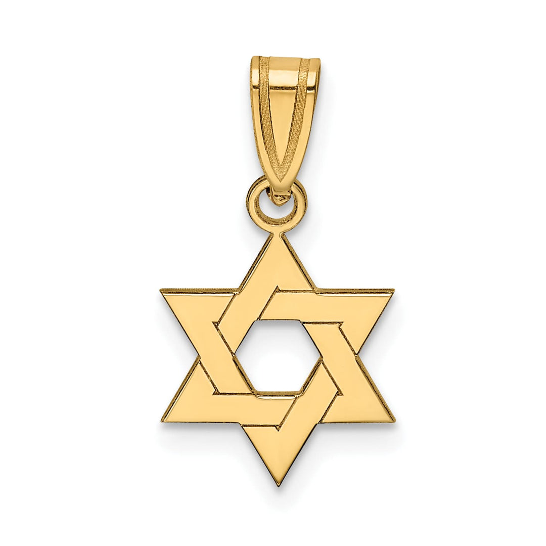 14K Yellow Gold Small Polished Star of David Pendant