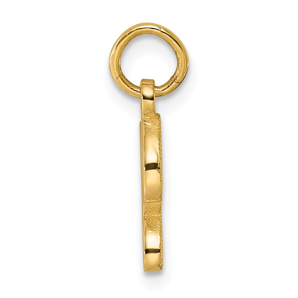 14K Yellow Gold Small Script Design Letter Y Initial Charm Pendant