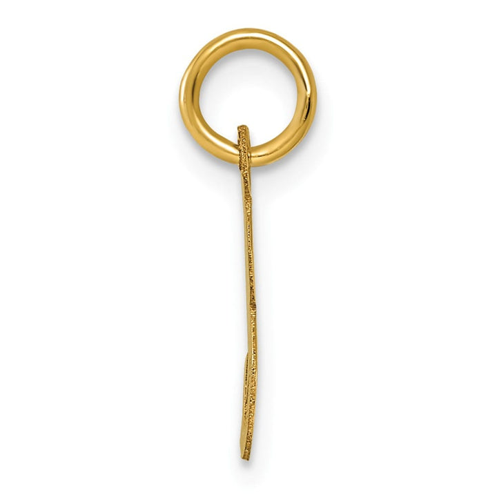 14K Yellow Gold Small Script Letter E Initial Charm