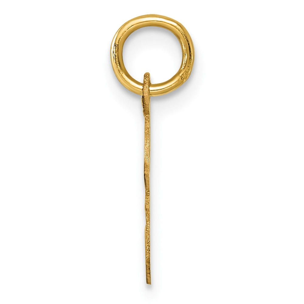 14K Yellow Gold Small Script Letter F Initial Charm