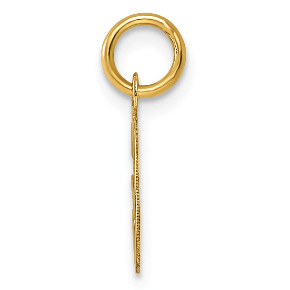14K Yellow Gold Small Script Letter G Initial Charm