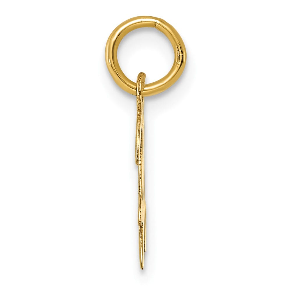 14K Yellow Gold Small Script Letter H Initial Charm
