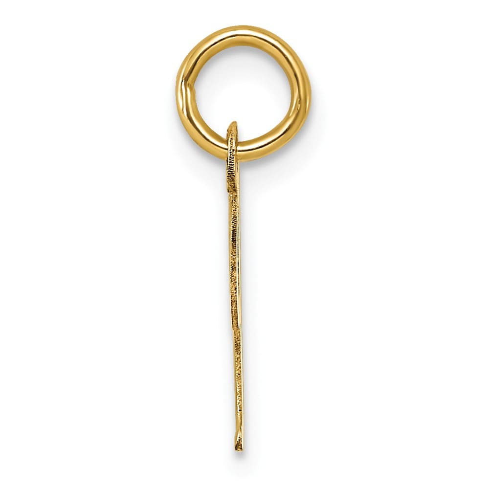 14K Yellow Gold Small Script Letter I Initial Charm