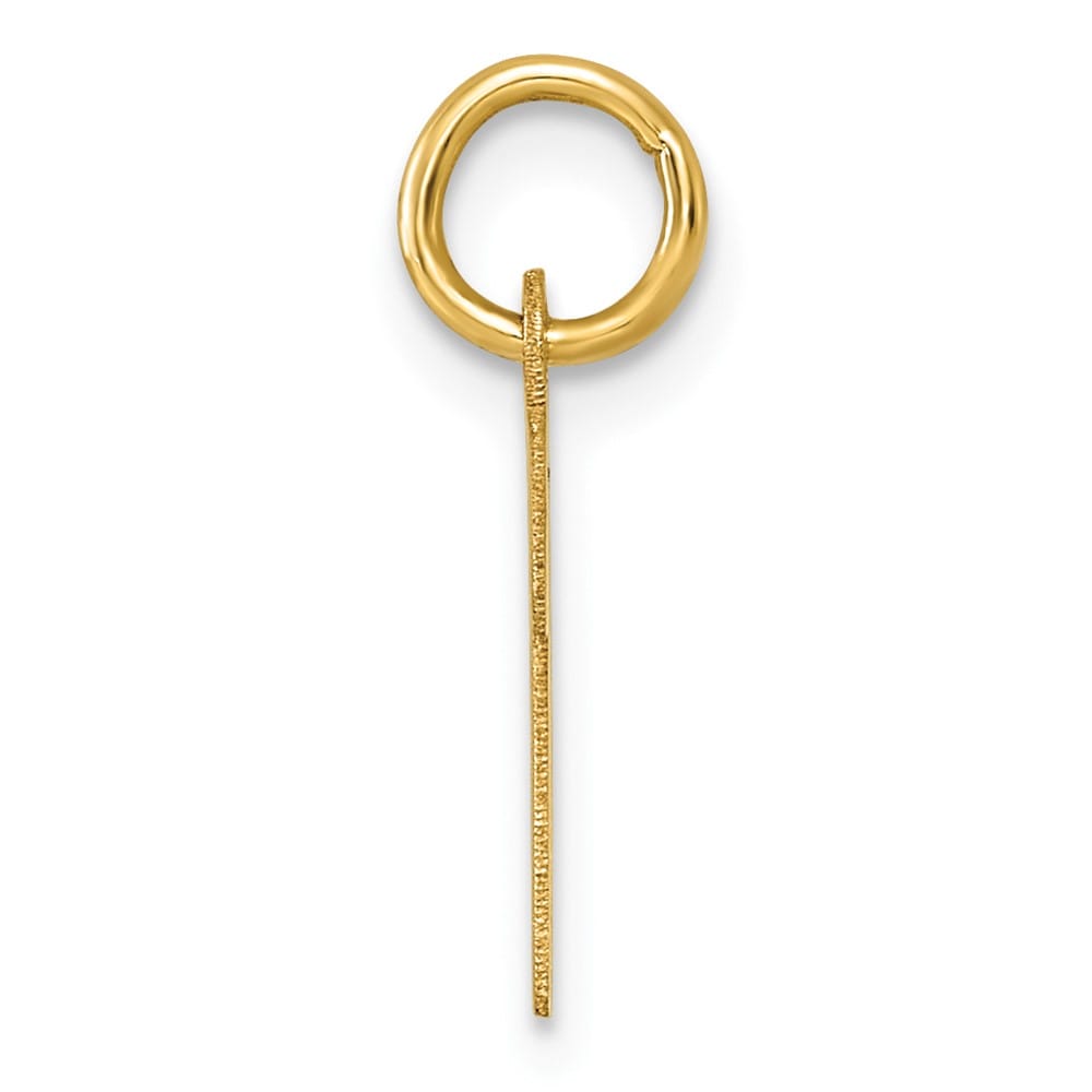14K Yellow Gold Small Script Letter M Initial Charm