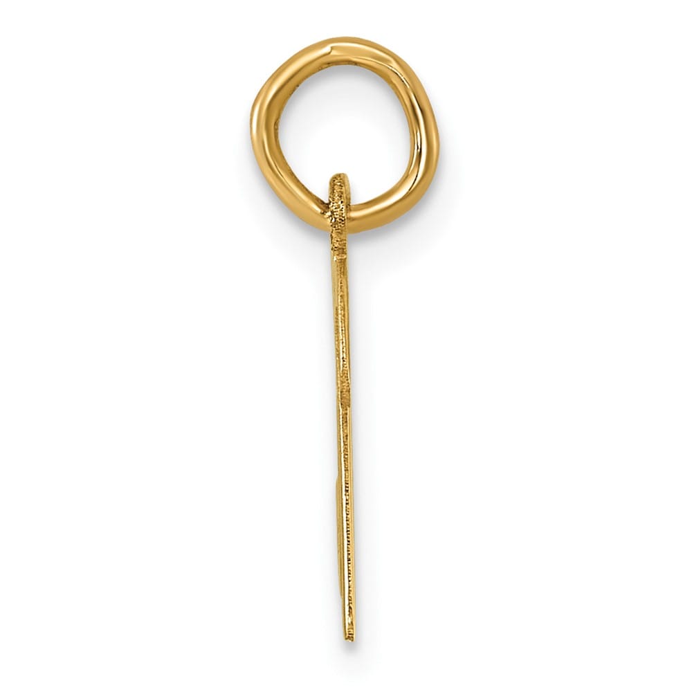 14K Yellow Gold Small Script Letter N Initial Charm