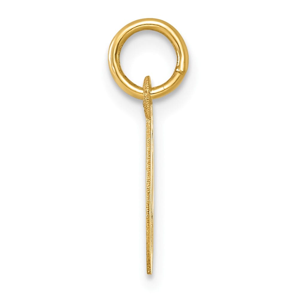 14K Yellow Gold Small Script Letter O Initial Charm