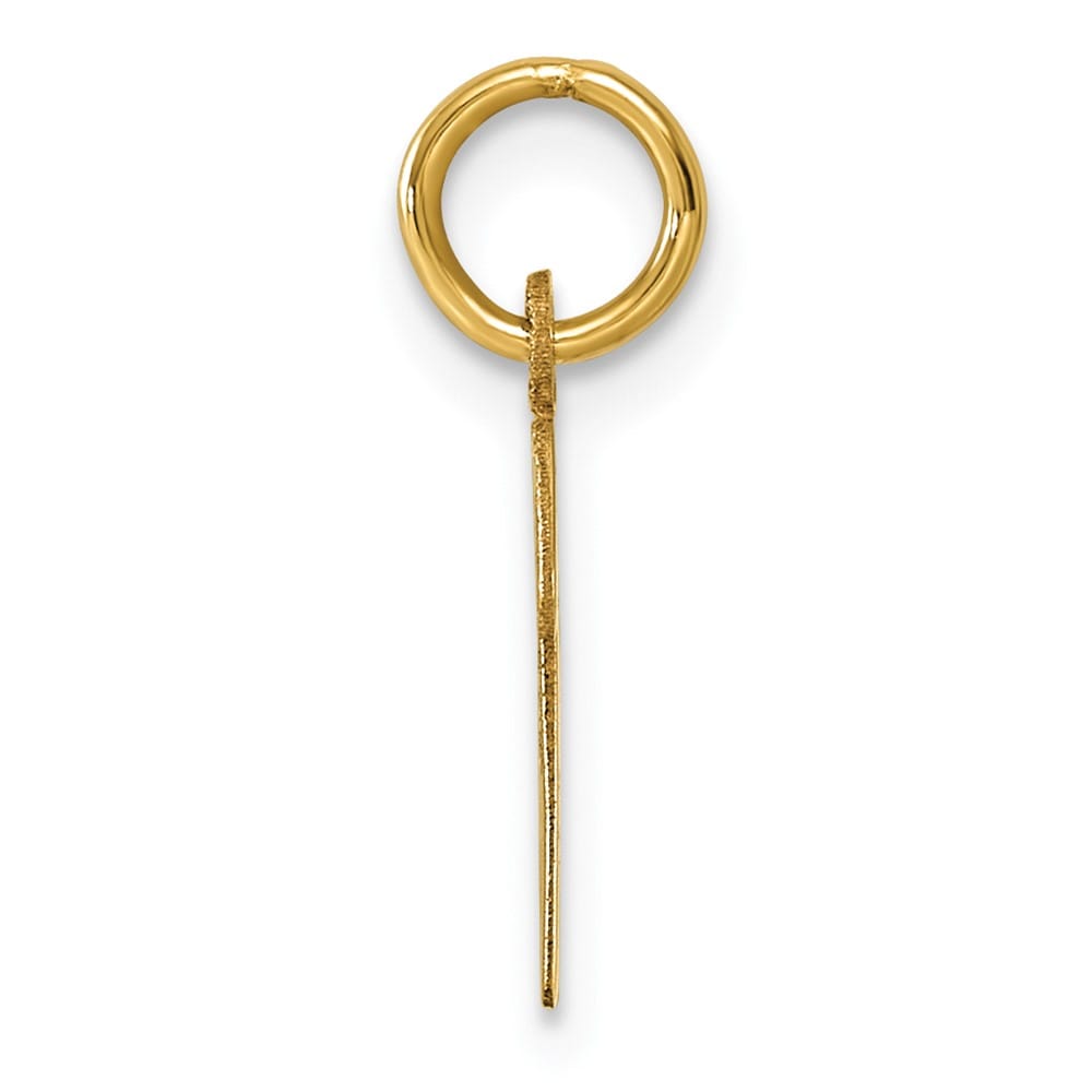 14K Yellow Gold Small Script Letter R Initial Charm
