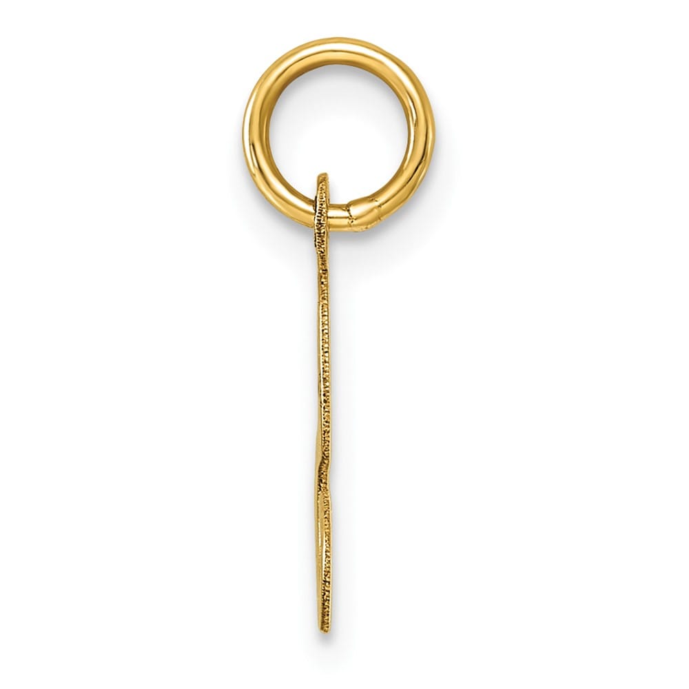 14K Yellow Gold Small Script Letter S Initial Charm