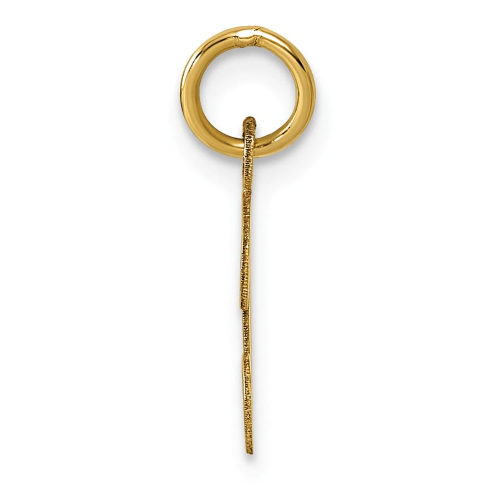 14K Yellow Gold Small Script Letter T Initial Charm