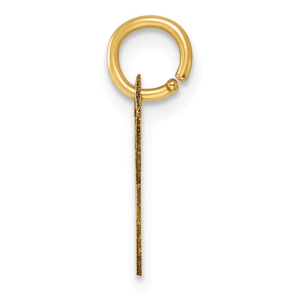 14K Yellow Gold Small Script Letter W Initial Charm