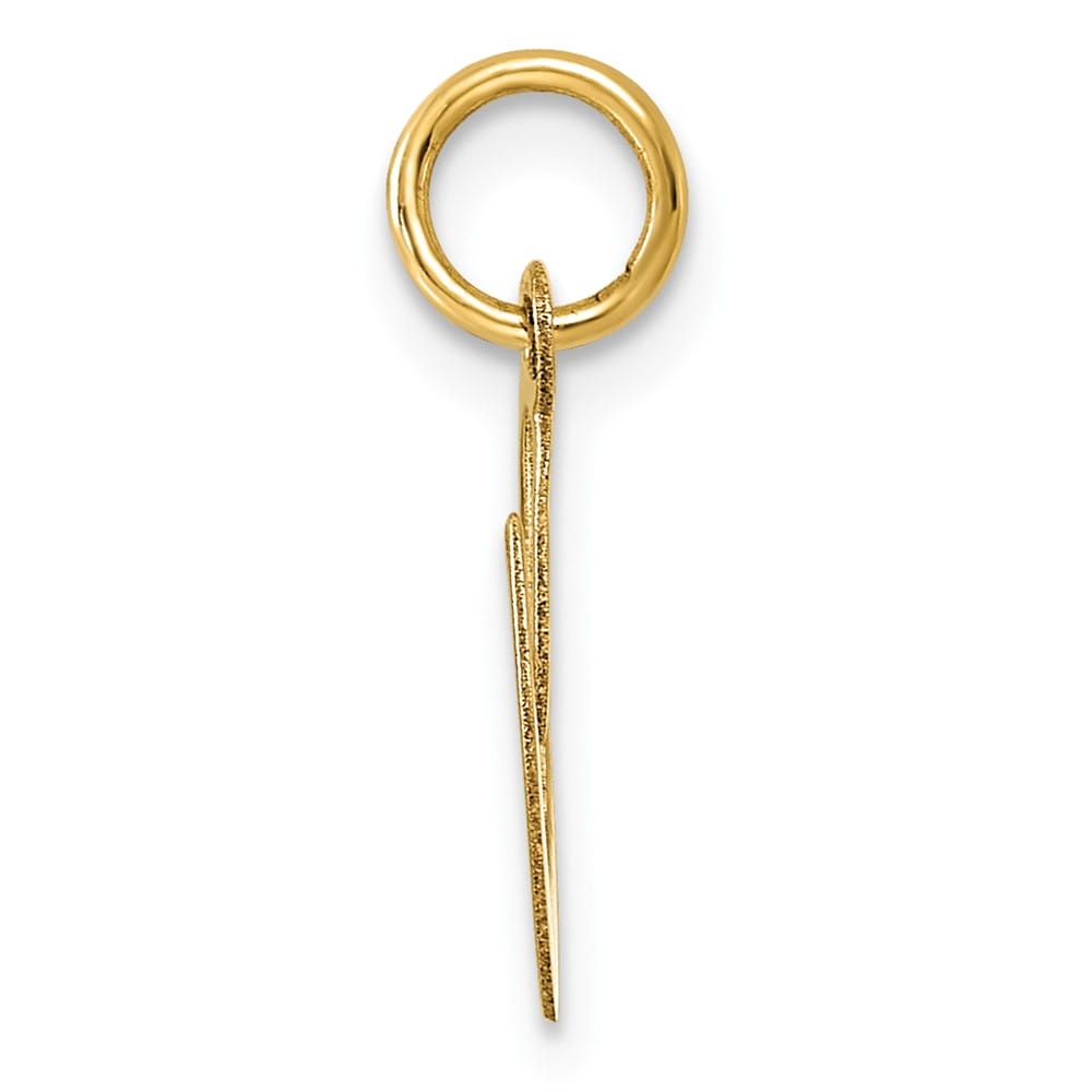 14K Yellow Gold Small Size Fancy Script Letter O Initial Pendant