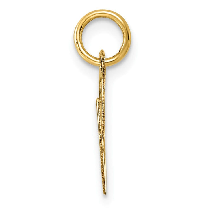 14K Yellow Gold Small Size Fancy Script Letter O Initial Pendant