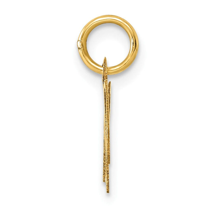 14K Yellow Gold Small Size Fancy Script Letter W Initial Pendant