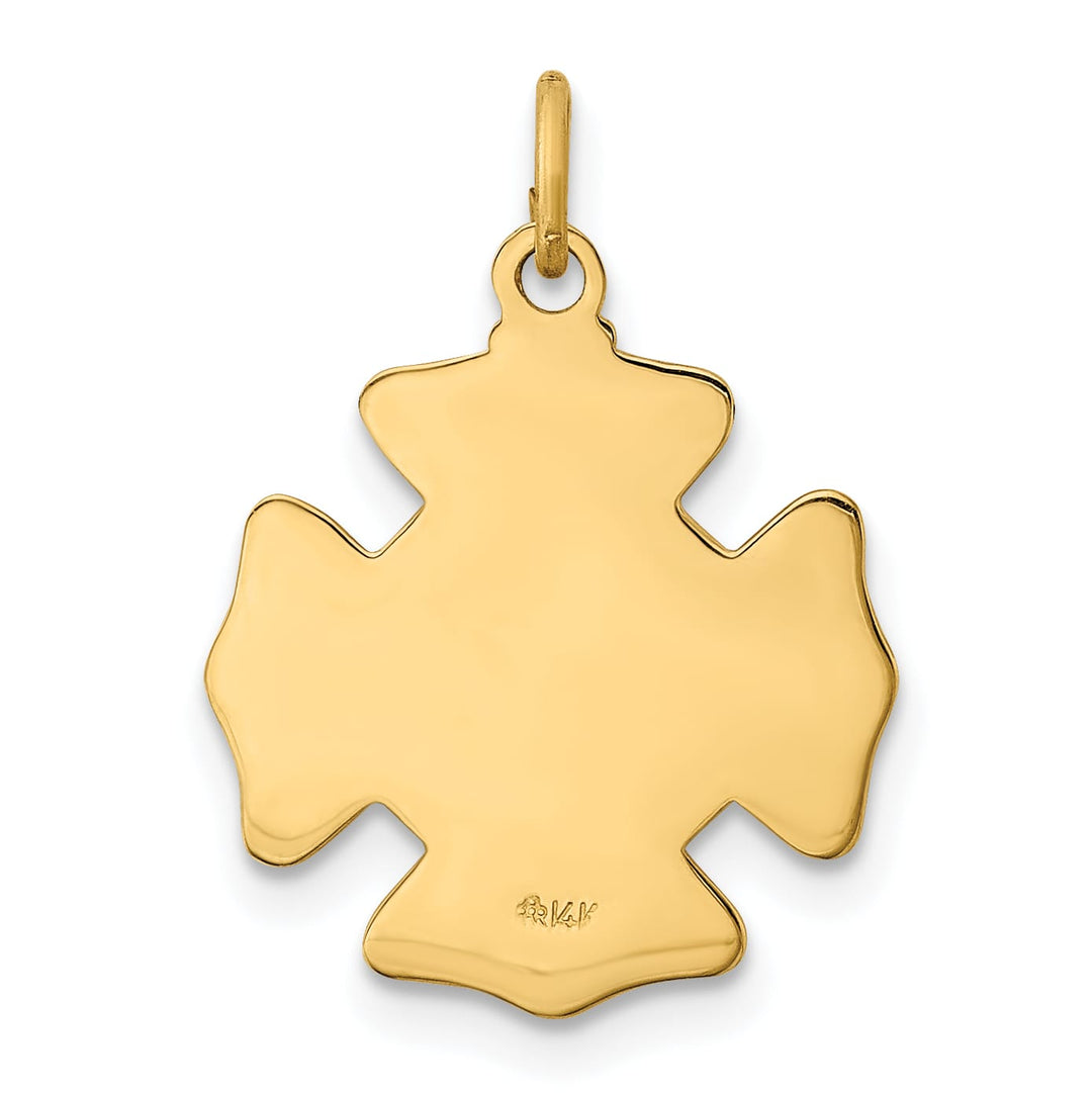 14K Yellow Gold Small St. Florian Fire Dept. Badge Medal Charm