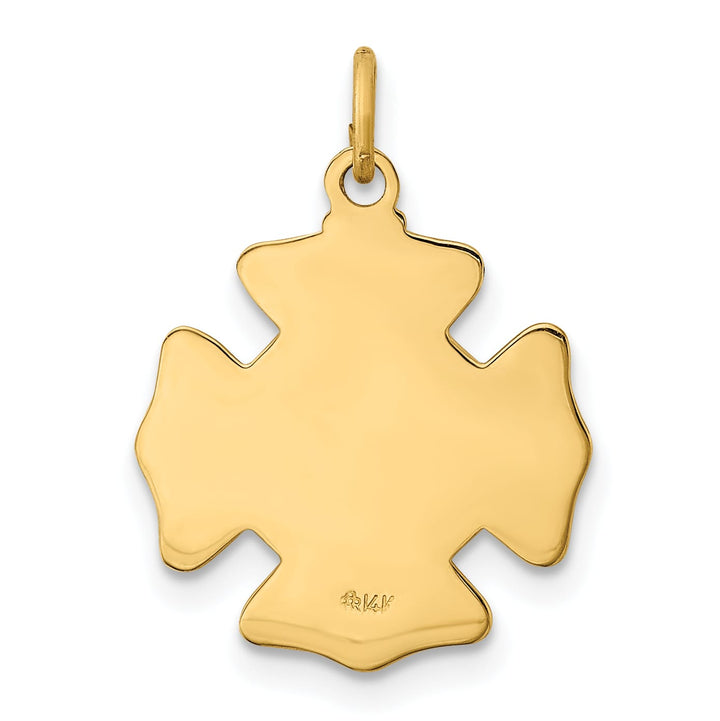 14K Yellow Gold Small St. Florian Fire Dept. Badge Medal Charm