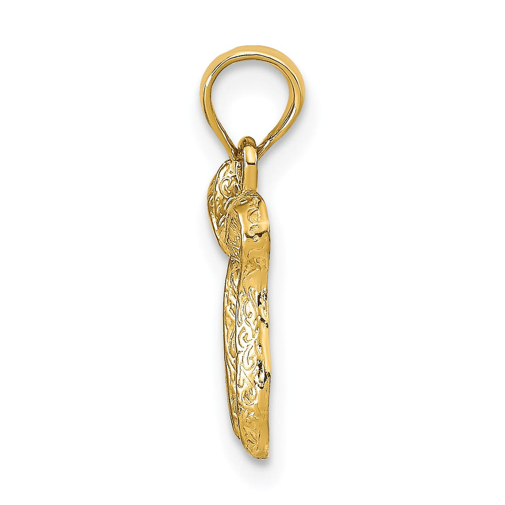 14K Yellow Gold Small Textured Chai Symbol Pendant