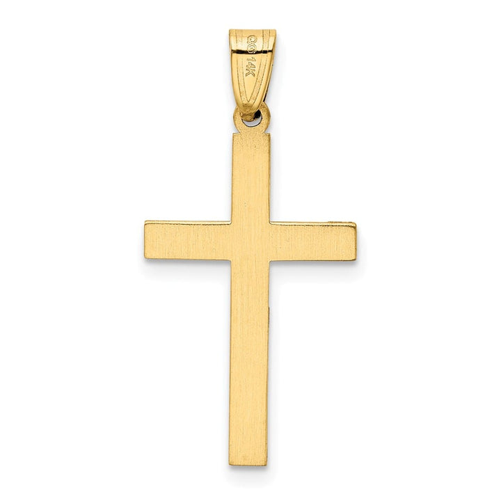 14K Yellow Gold Solid Cross Pendant 24.25x15mm, view 4 of 4