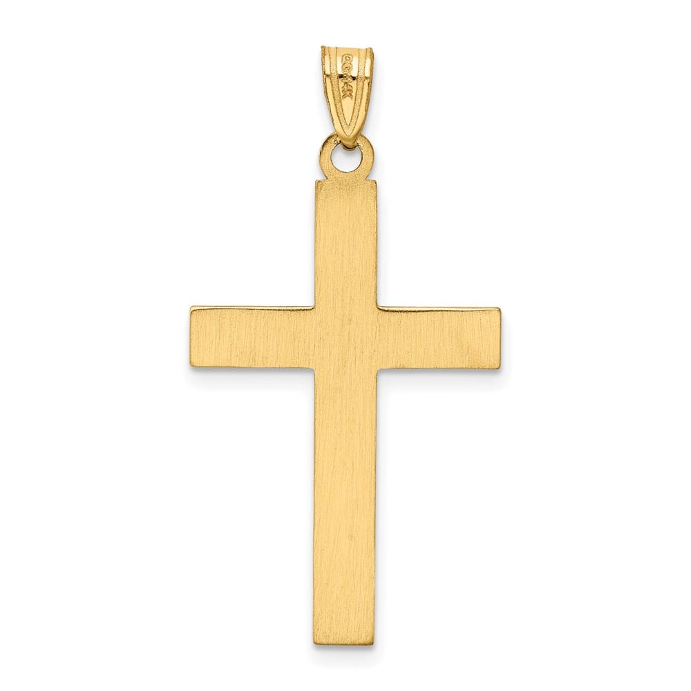 14K Yellow Gold Solid Cross Pendant 31x19mm, view 4 of 4