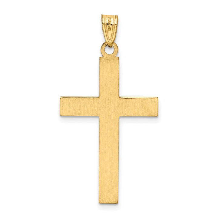 14K Yellow Gold Solid Cross Pendant 31x19mm, view 4 of 4
