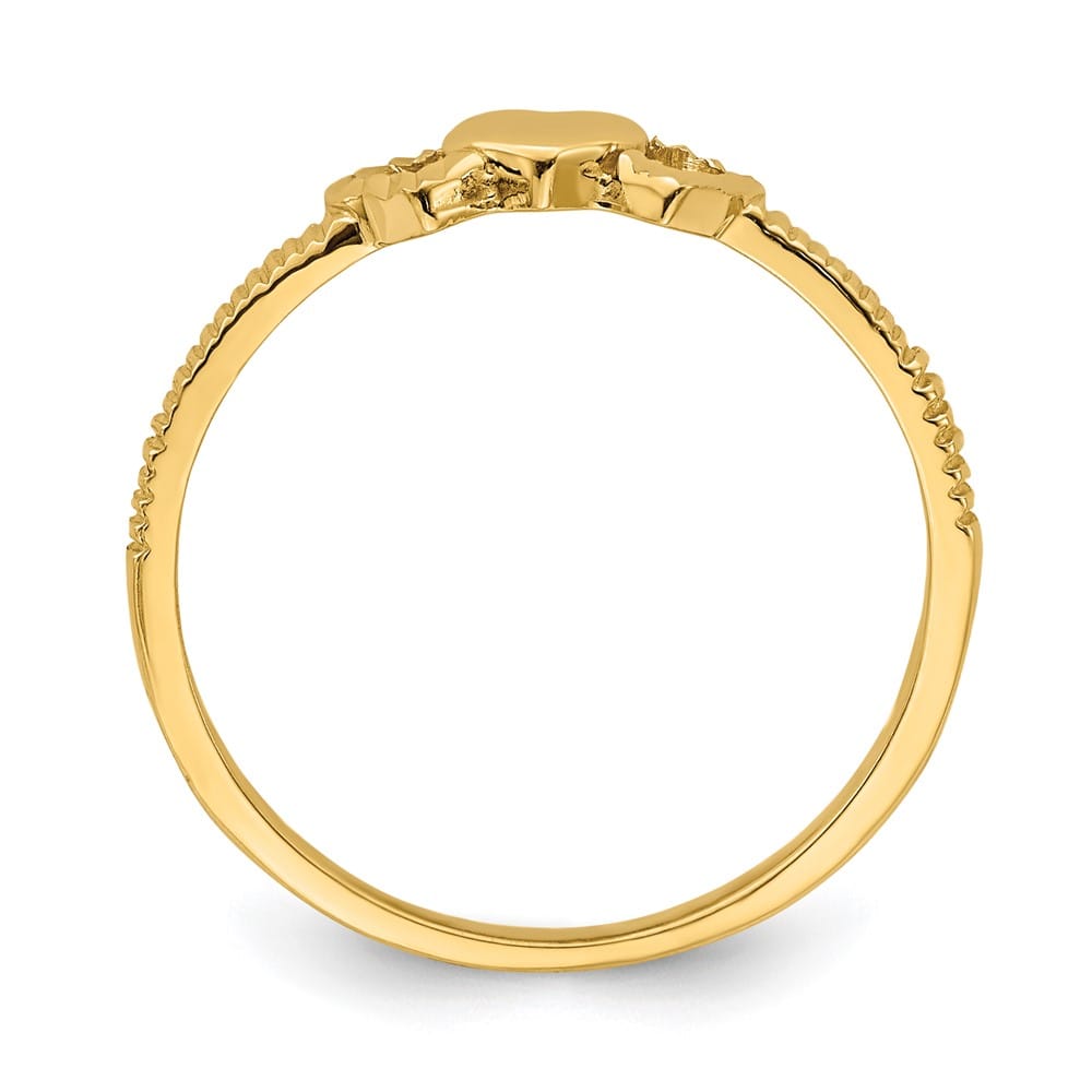 14k Yellow Gold Solid Heart with D.C. Hearts Ring