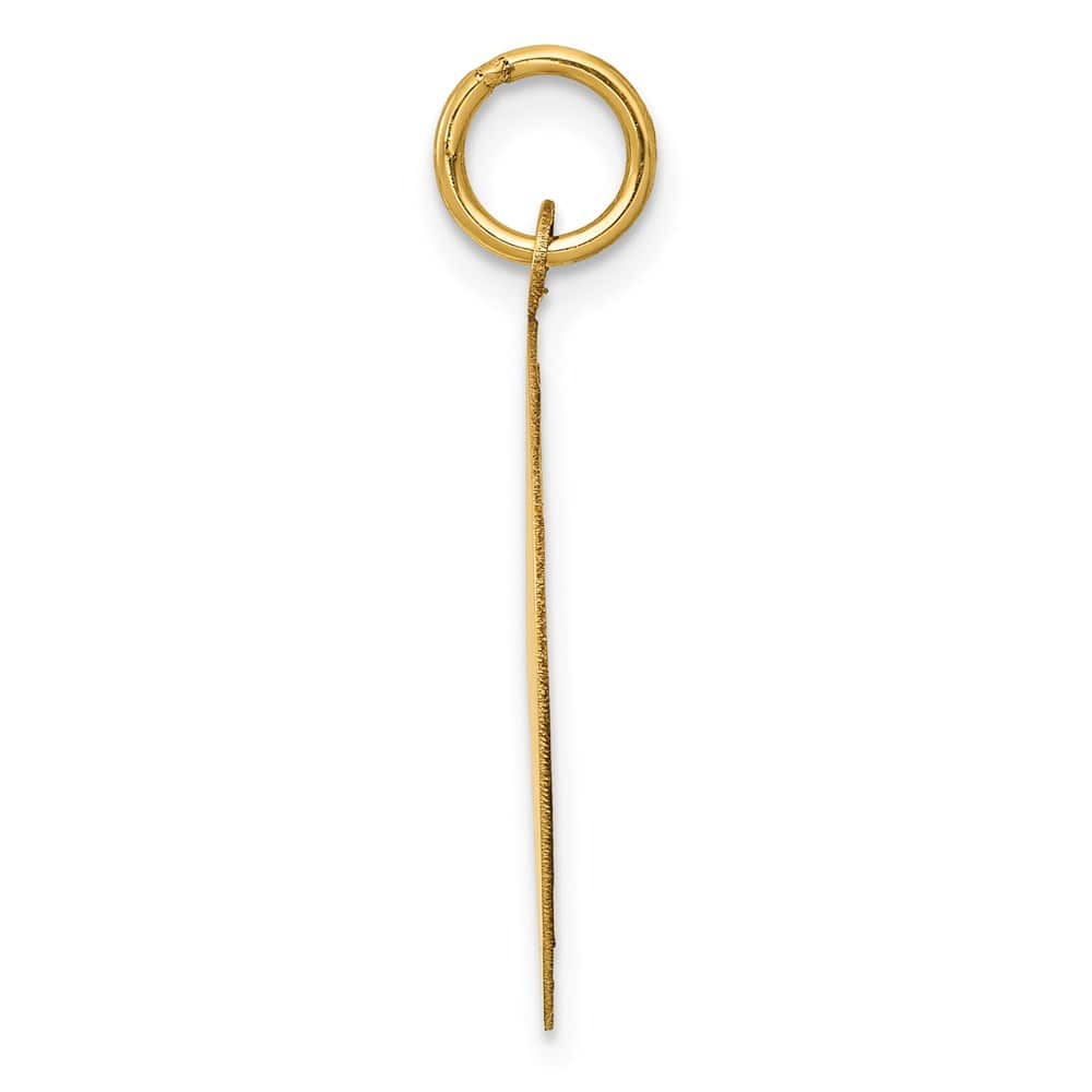 14K Yellow Gold Solid Holy Communion D.C. Edge Round Disc Pendant