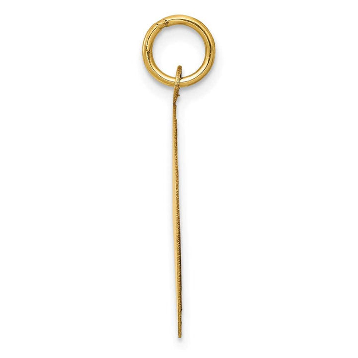 14K Yellow Gold Solid Holy Communion D.C. Edge Round Disc Pendant