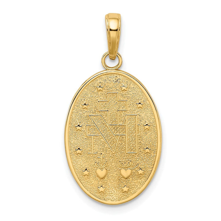 14K Yellow Gold Solid Miraculous Oval 21 mm x 14 mm Medal