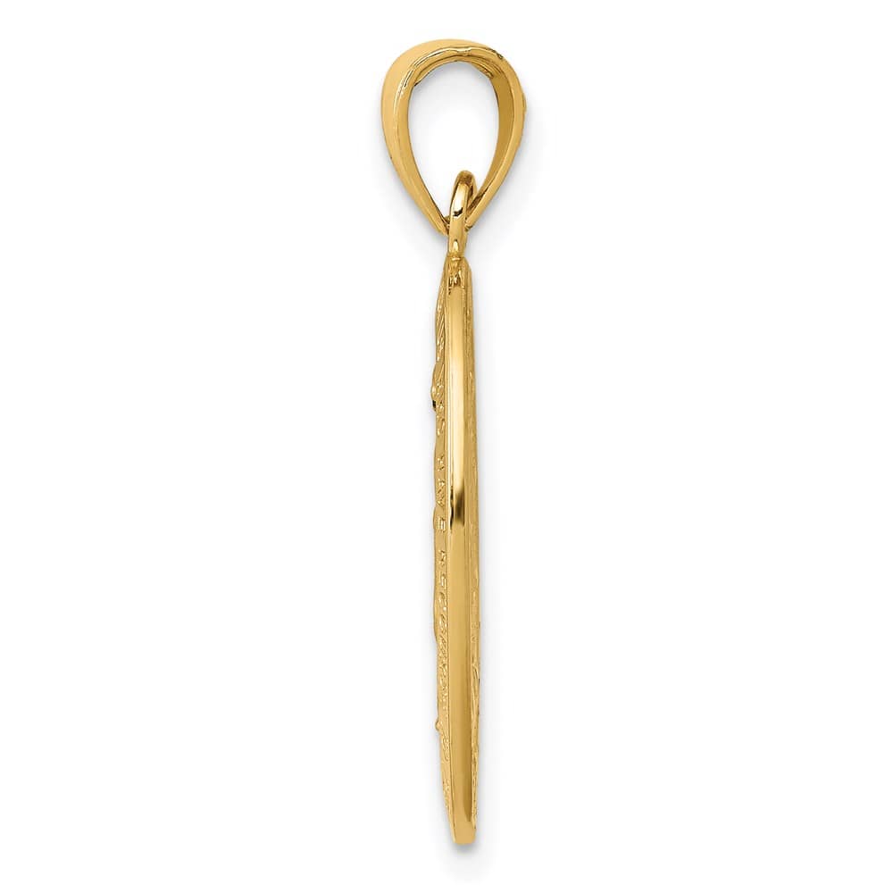 14K Yellow Gold Solid Miraculous Oval 21 mm x 14 mm Medal