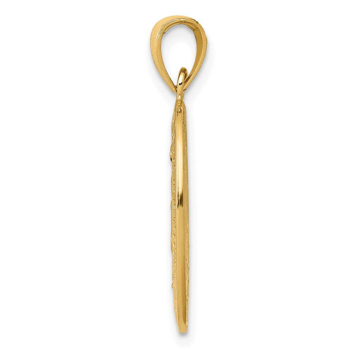 14K Yellow Gold Solid Miraculous Oval 21 mm x 14 mm Medal