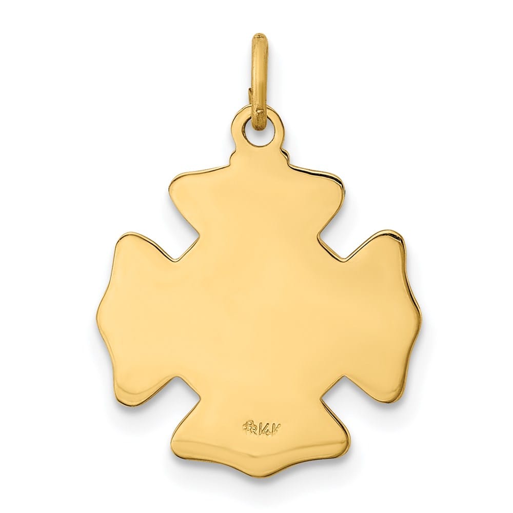 14K Yellow Gold Solid Small St. Florian Fire Dept. Badge Medal