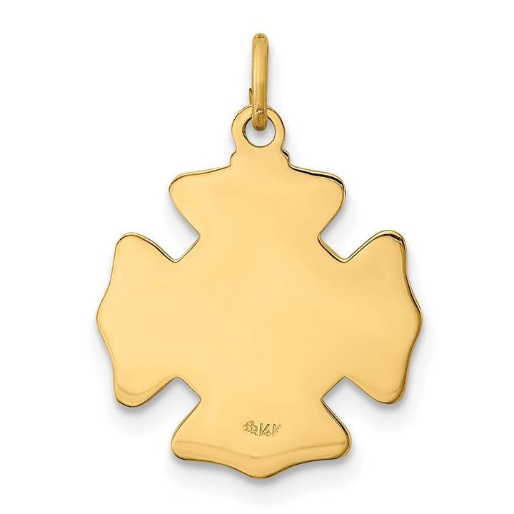14K Yellow Gold Solid Small St. Florian Fire Dept. Badge Medal