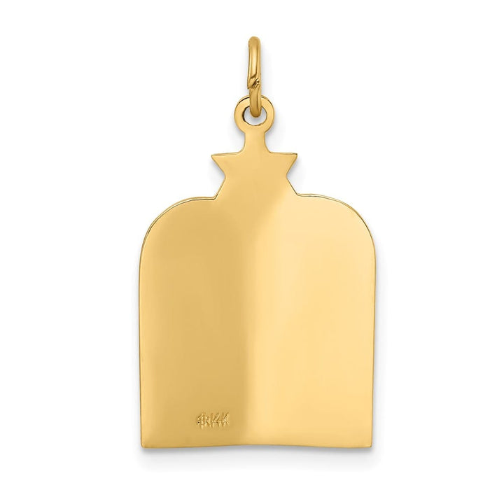 14K Yellow Gold Solid Ten Commandments and Star of David Pendant