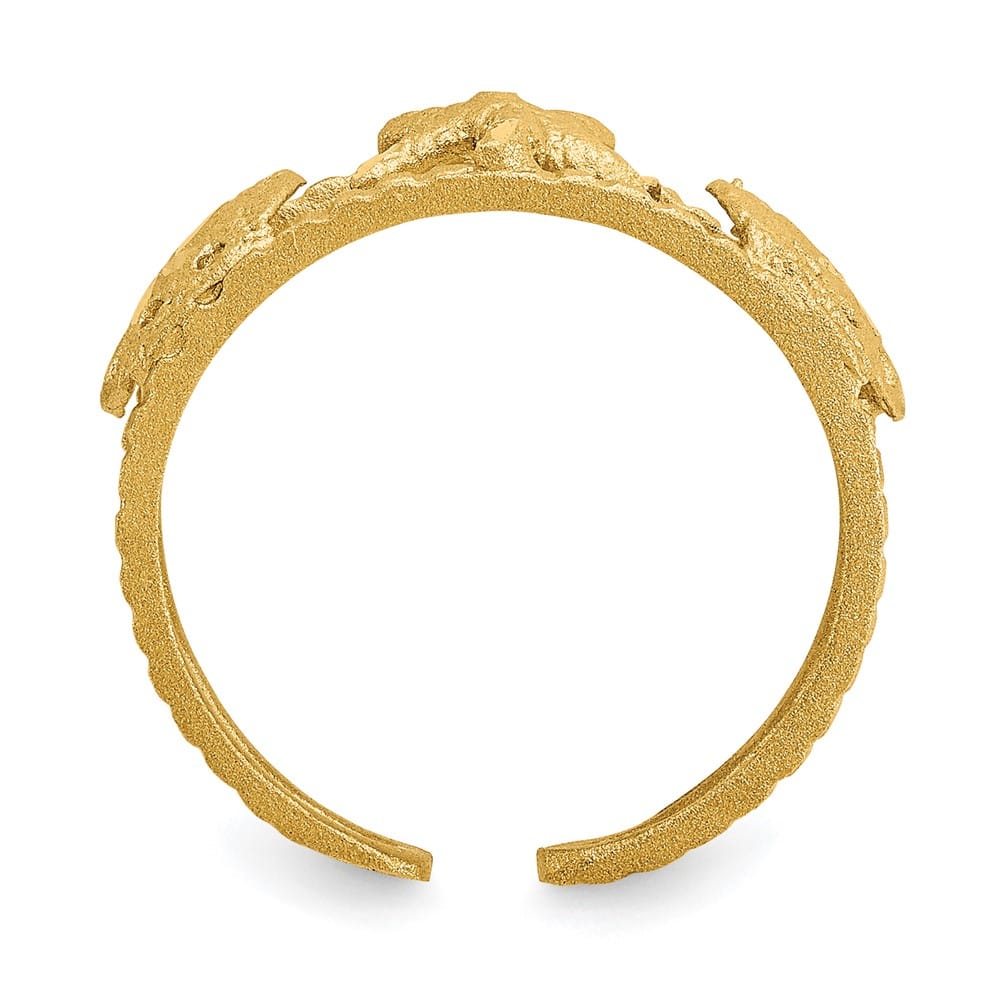 14k Yellow Gold Starfish and Shells Toe Ring