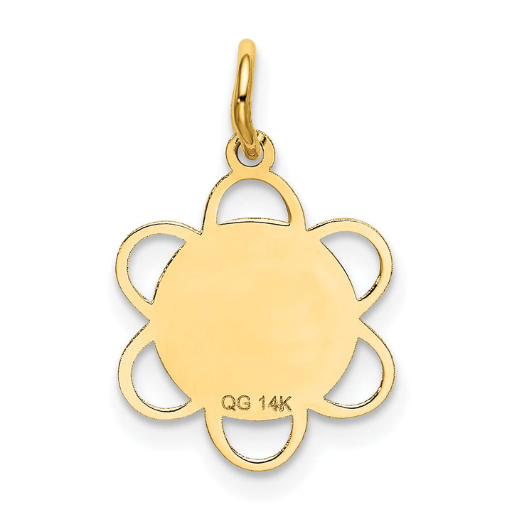 14K Yellow Gold Sweet 16 Engravable Disc Charm