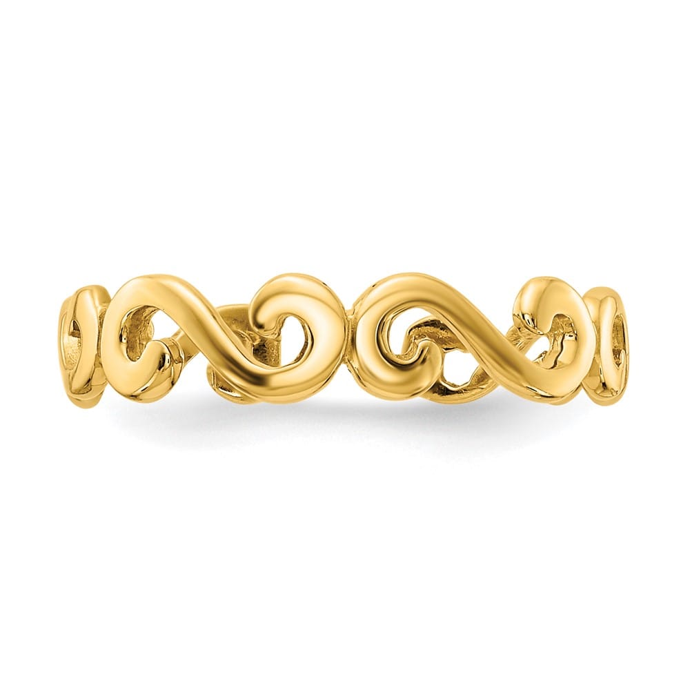 14k Yellow Gold Swirl Toe Ring