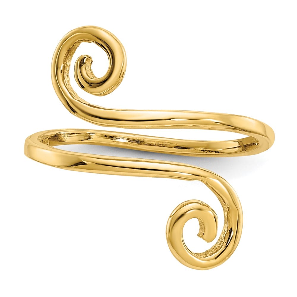 14k Yellow Gold Swirl Toe Ring